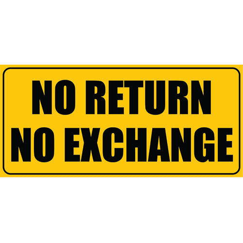 Elite Luxe No Return No Exchange funny quote photo booth placard with premium glossy finish for bachelorette parties, weddings, bridal showers, birthdays, and wholesale party decorations.